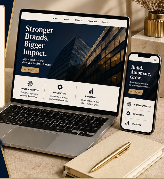 Beyond Branding website shown on laptop and phone mockups